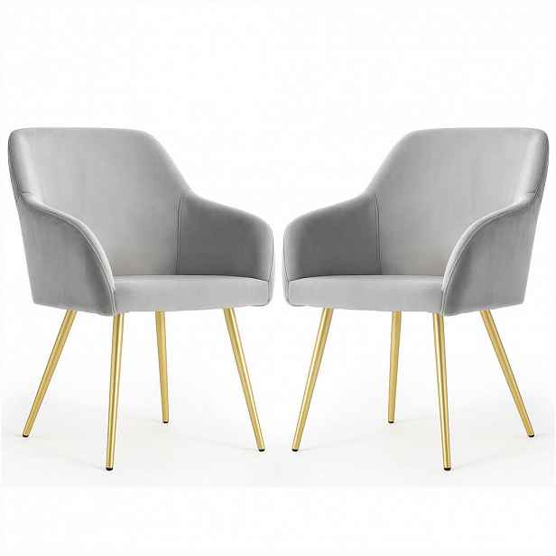 RAUMHIRSCH FURNITURE ČALOUNĚNÁ ŽIDLE, sada 2 ks, kovové nohy šedé, zlaté 54,5/83/58