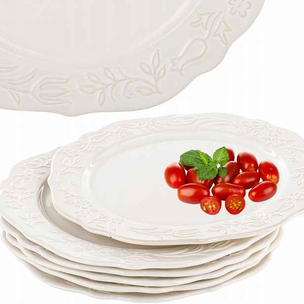 6 ks sada talířů Jídelní talíř velký mělký porcelánový 28 cm Sarmatia