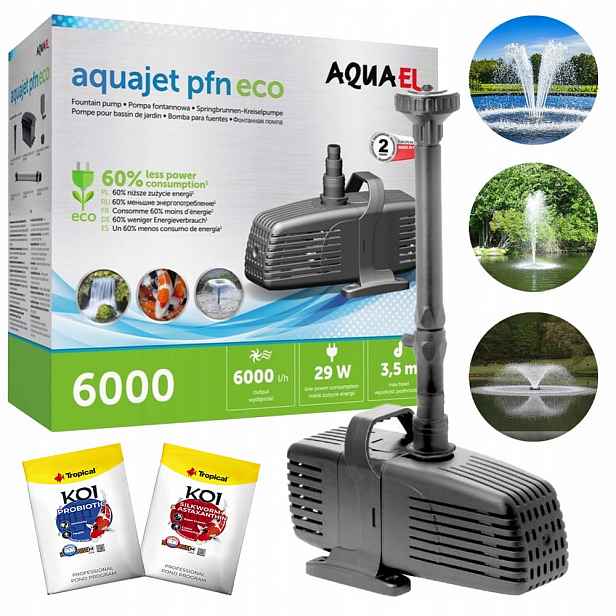 Aquael PFN-6000 Eco Fontánová pumpa do oka 6000 l/h 29 W bonus