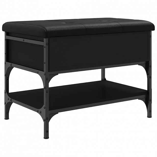 vidaXL Lavice s botníkem černá 62 x 42 x 45 cm kompozitní dřevo