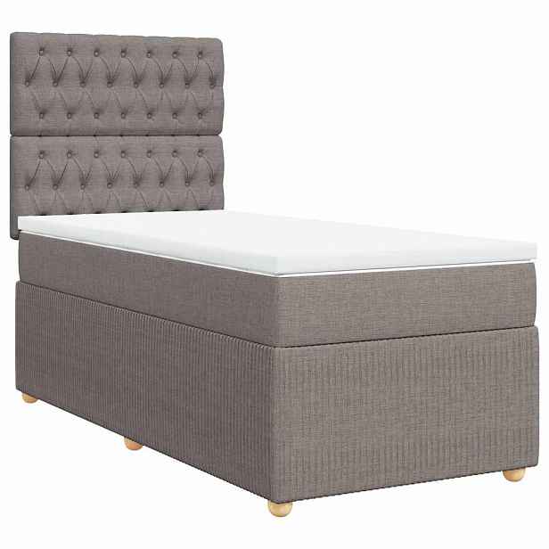 vidaXL Box spring postel s matrací taupe 100 x 200 cm textil