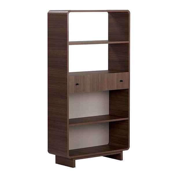 Knihovna v dekoru ořechu v tmavě přírodní barvě 78x153x34 cm Senza – Nordure