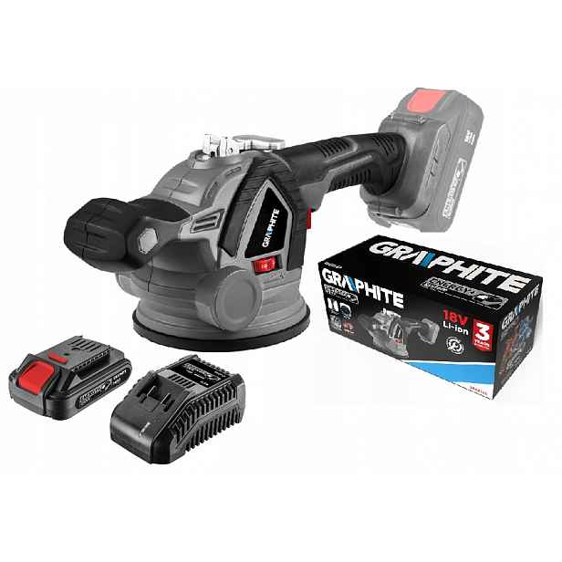 Přísavka na dlaždice 18V Energy+ Graphite 130MM Set 2AH Akumulátor Nabíjení.