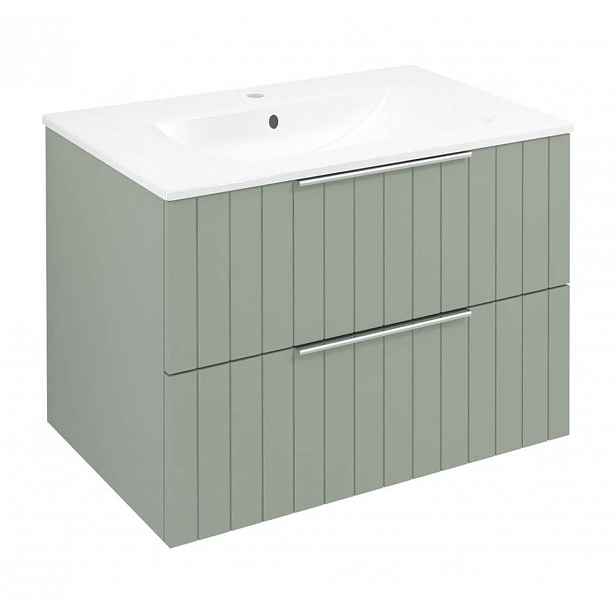 Sapho Cirasa - Umyvadlová skříňka Strip 70x52x46 cm, 2x zásuvka, verde CR701-4444S