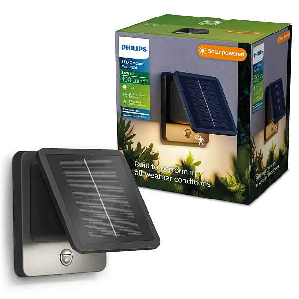 Solární Zahradní Lampa Led Zahradní nástěnné svítidlo Senzor Pohybu Philips Tavenlor