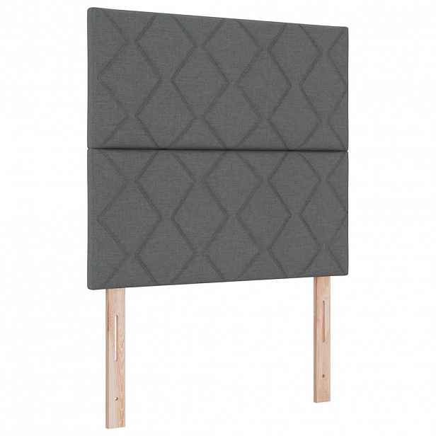 vidaXL Čelo postele Tmavě šedá 100 cm textil