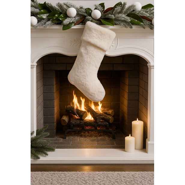 Christmas Stocking Pelush - White
