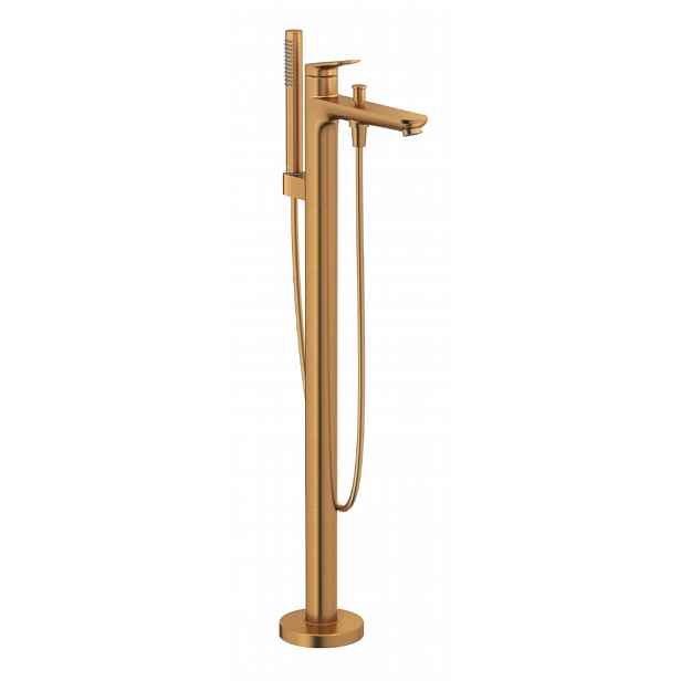 Duravit Wave - Vanová baterie do podlahy, kartáčovaný bronz WA5250000004