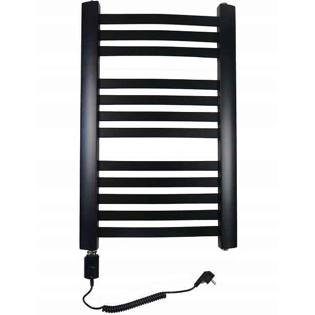 Koupelnový radiátor žebříkový Vinolli Caro elektrický 600 W Černý 75x48 cm