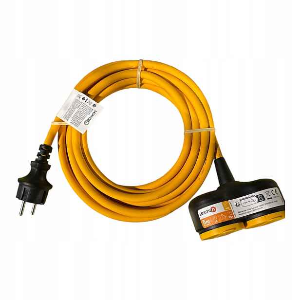 Prodlužovací Kabel KF-FYBP-02 B 5M Lexman IP44 Dvojitá Zásuvka