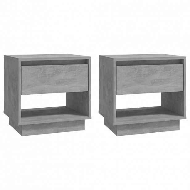vidaXL Noční stolky 2 ks betonově šedé 45x34x44 cm kompozitní dřevo