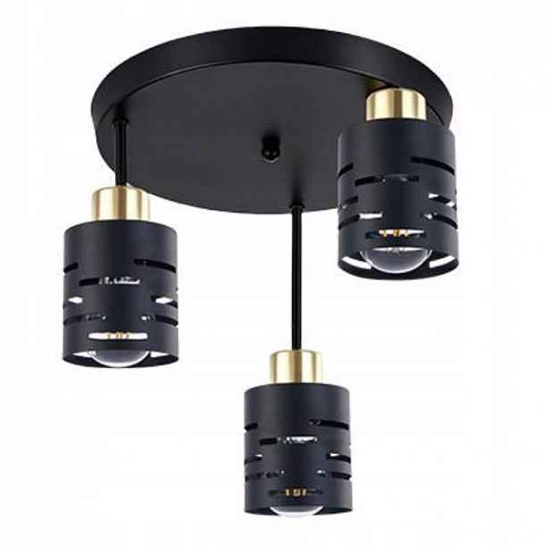 Závěsná Stropní Lampa 3x E27 Lustr Loft nástěnná lampa černá zlatá