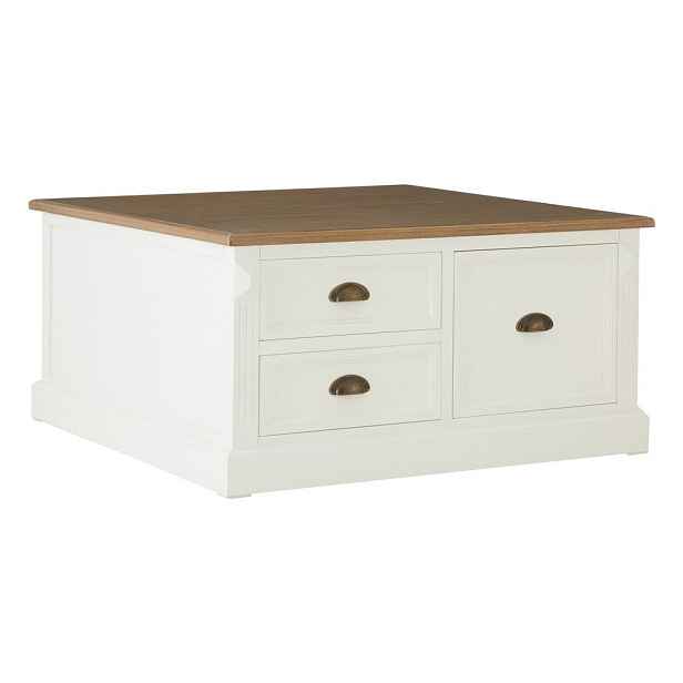Bílý konferenční stolek v dekoru jedle 90x90 cm Hardwick – Premier Housewares