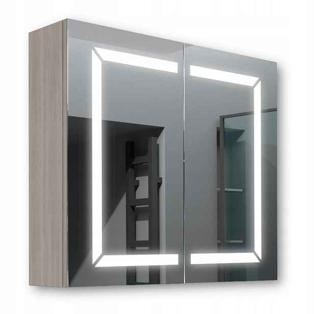 Dřevěná skříňka 80x70 Led zrcadlo Freya Akácie