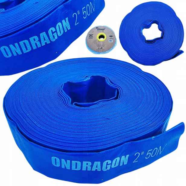Pogumovaná hadice 2" 50 m, sací a tlaková, k čerpadlu na vodu Ondragon