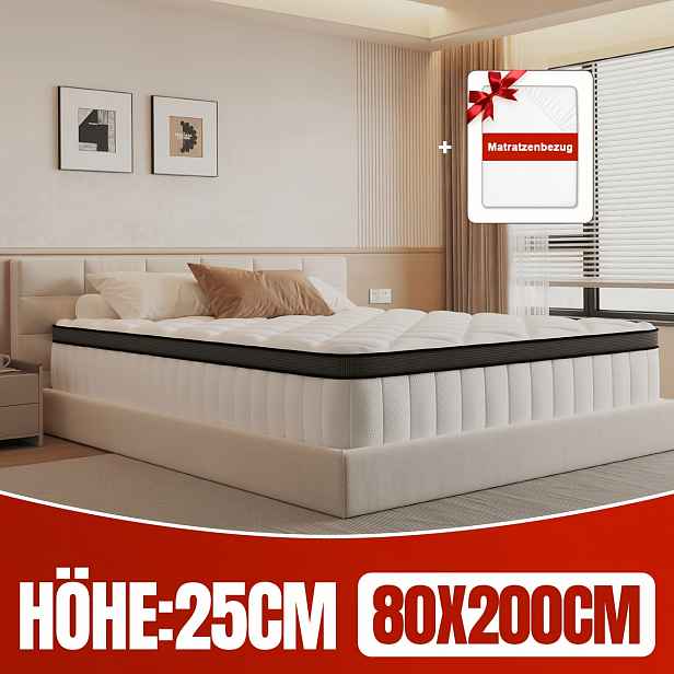 TEMU Prémiová kvalita | Matrace Gronfont 80x200/90x200, 100x200/120x200, 140x200/160x200/180x200 cm, prémiová matrace s kapsovými pružinami,