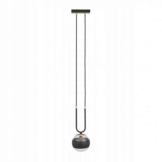 Závěsná lampa Glam 1 černá s pruhy, 1×E14, glamour styl