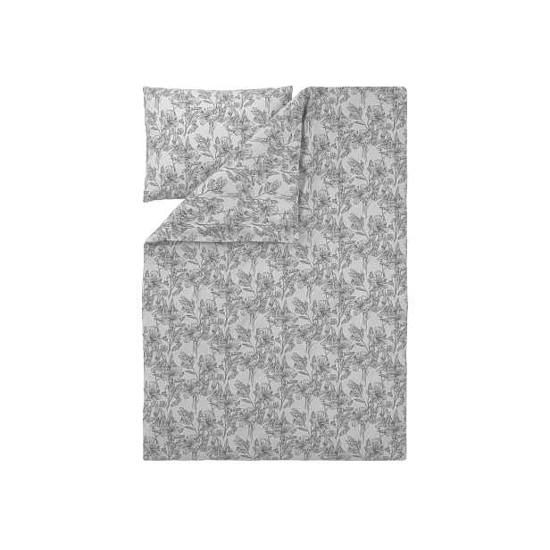 Livarno® Ložní povlečení Renforcé, 140 x 200 cm , 70 x 90 cm (šedá/bílá)