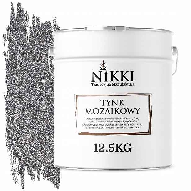 Pryskyřičná Mozaiková Omítka 12,5 Kg Vnitřní Vnější Stříbrná Se Stříbrnou M54