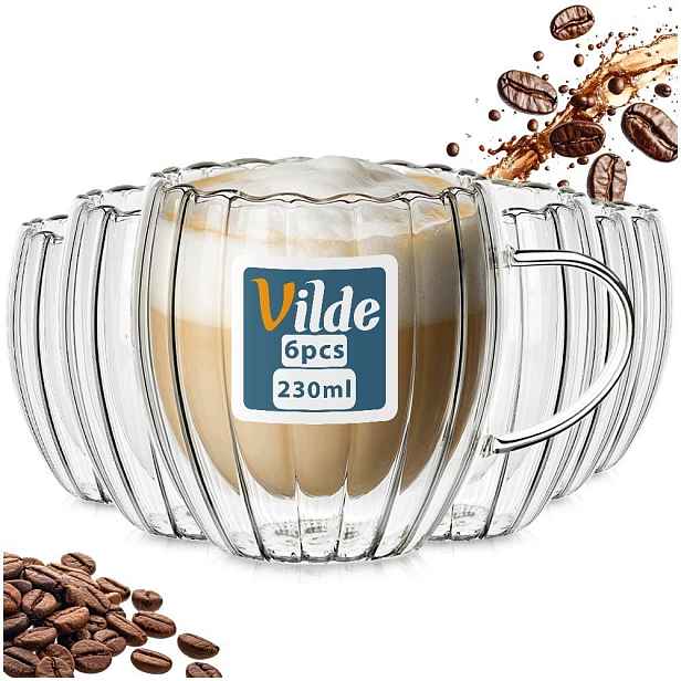 Sklenice na kávu a čaj Vilde 230 ml 6 ks