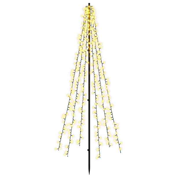 vidaXL LED vánoční strom 165 cm 540 LED Teplá bílá Ocel Černá