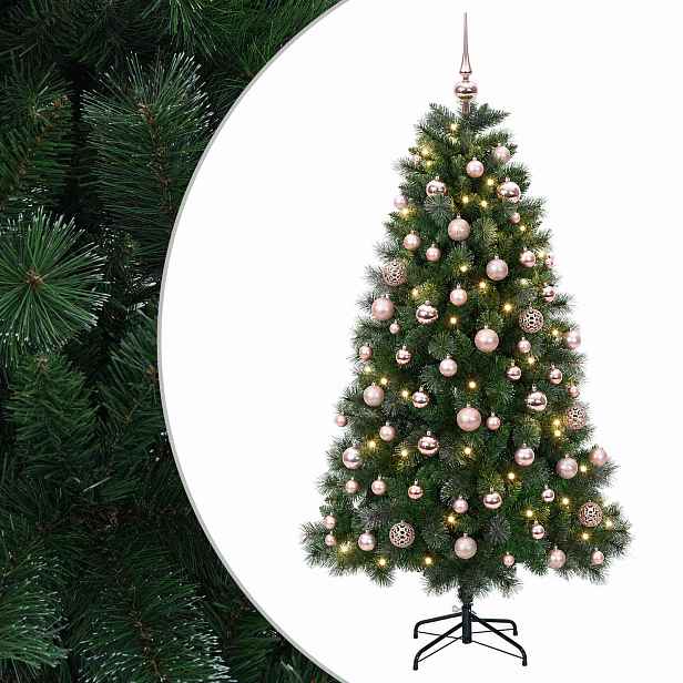 vidaXL Umělý vánoční stromek s vánoční ozdobou 240 cm 300 LED