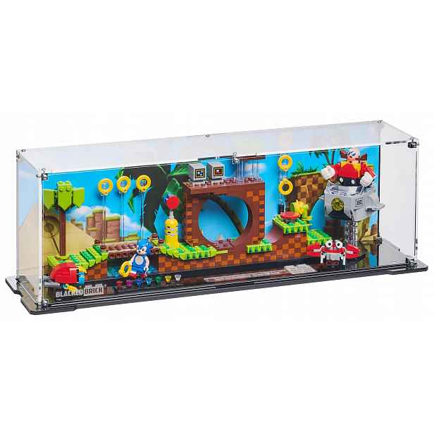 Vitrína s pozadím Blacked Brick pro Lego 21331 Ideas Sonic Green Hill Zone