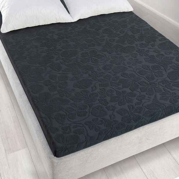 Zwoltex Tulipán 6 Prostěradlo prostěradlo bez gumičky, černé, 275 g, 150 x 205 cm