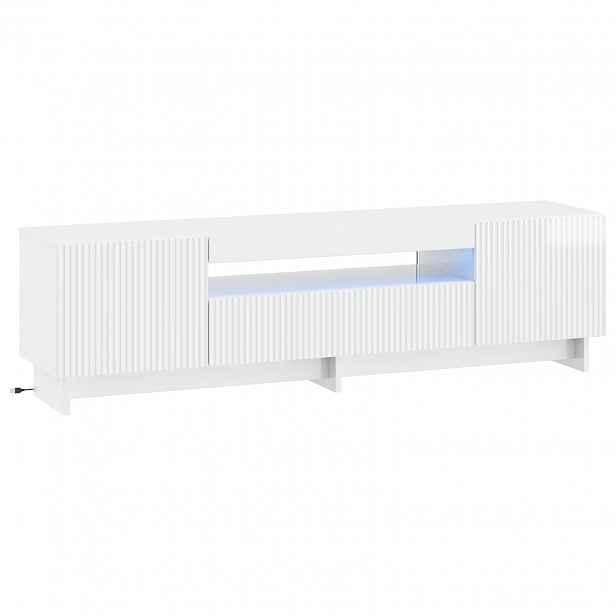 vidaXL LED TV skříň EDE 153 x 35 x 43 cm Bílá s vysokým leskem