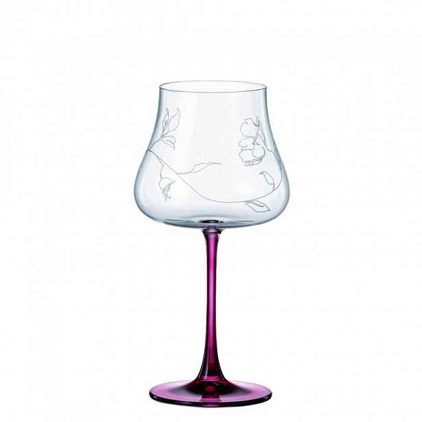 Bohemia Iduna Red Foot Sklenička 580ML Víno 6 Ks