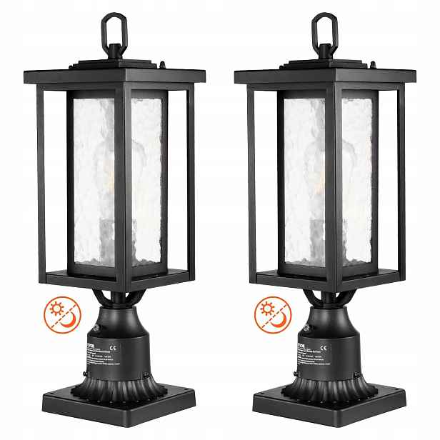 Zahradní lampa 450 mm, stojící, senzor světla, 2 ks