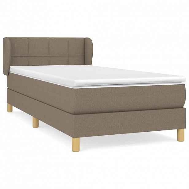 vidaXL Box spring postel s matrací taupe 90x200 cm textil