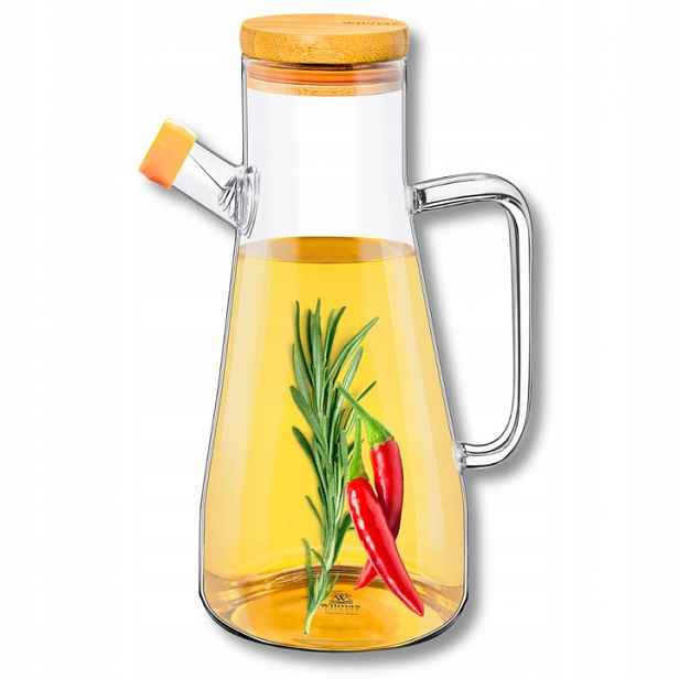 Skleněná láhev na olej s víčkem a spirálovým filtrem Wilmax 900 ml