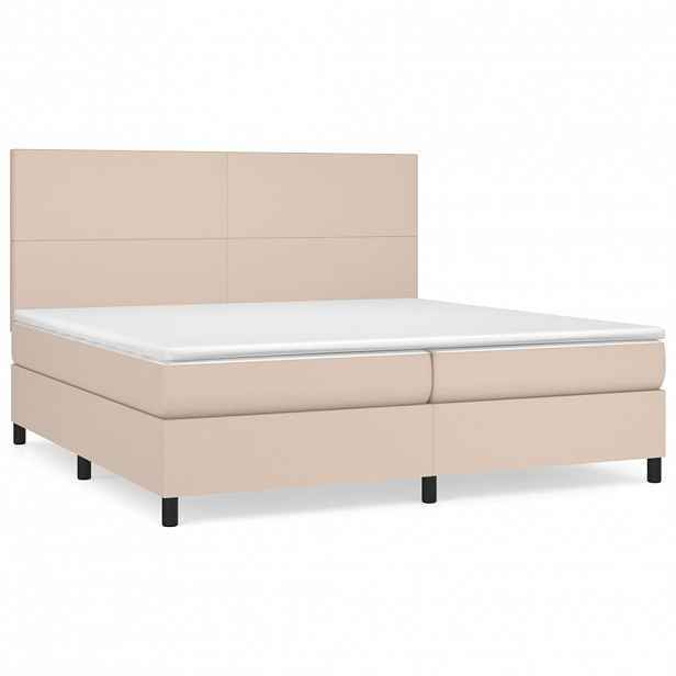 vidaXL Box spring postel s matrací cappuccino 200 x 200 cm umělá kůže