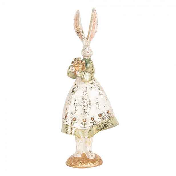 Dekorace figurka zaječice v šatech zdobená zlatou patinou - 12*9*33 cm Clayre & Eef
