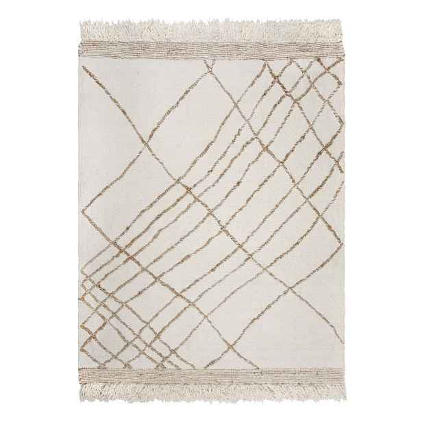 Krémový ručně tkaný koberec s příměsí vlny 160x230 cm Astera Linear – Flair Rugs