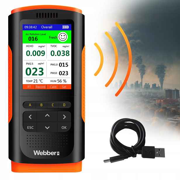 Stanice kvality vzduchu UP900 7v1 PM2.5 PM10 Hcho Tvoc Usb Webber