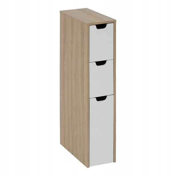 Úzká modulární skříňka Loa, 3 zásuvky, 80 cm
