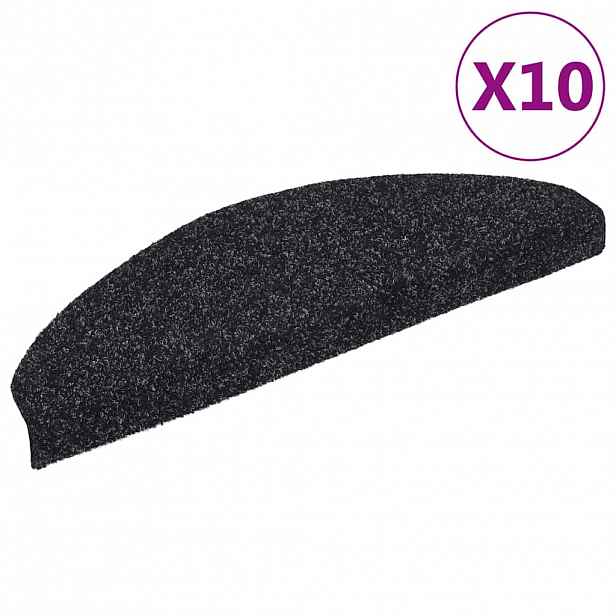 vidaXL Schodové rohože samolepicí 10 ks 65 x 21 x 4 cm černé, půlkulaté, velké