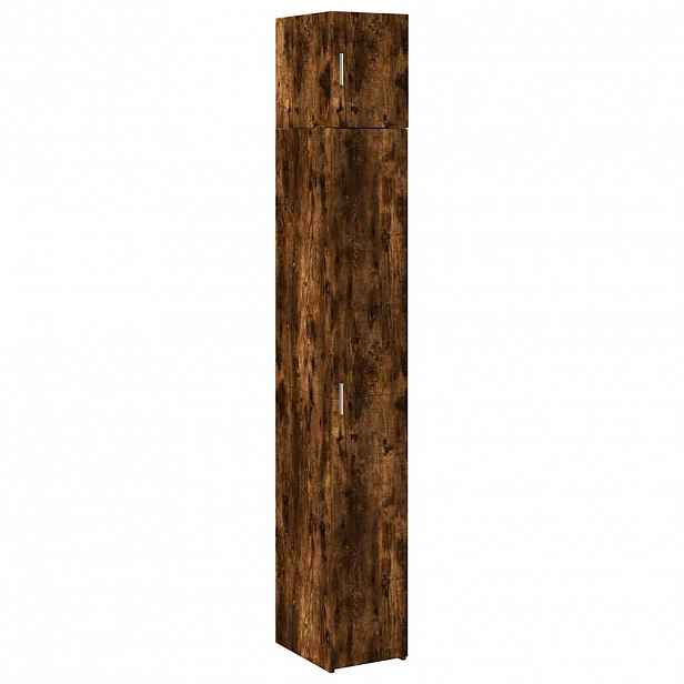 vidaXL Úzká úložná skříňka kouřový dub 30x42,5x225 cm kompozitní dřevo