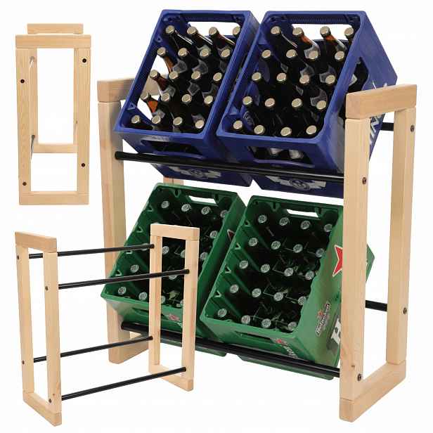 Regál na pivní nápojové boxy Stojan na transportéry Kovové Tyče Eko