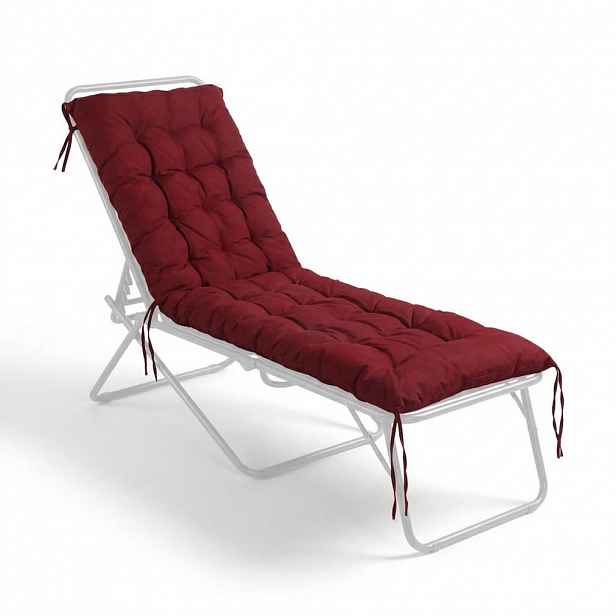 Relaxdays PODSEDÁK Červený prošívaný s vázacími pásky 160x50 cm