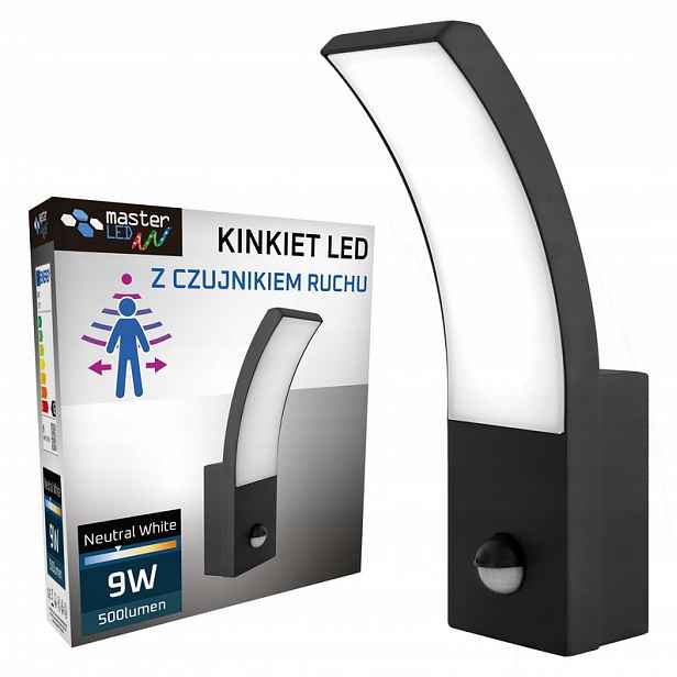 Venkovní Nástěnné Led Fasádní Nástěnné Svítidlo 9W S Pohybovým Senzorem