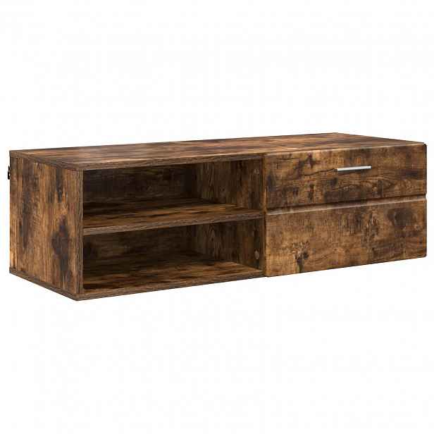 vidaXL Dřevěná skříň 100,5 x 39 x 30 cm Kouřový dub Kompozitní dřevo