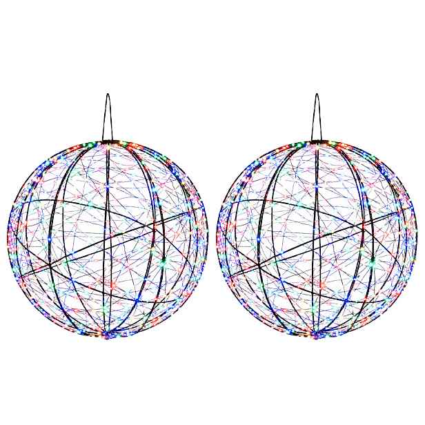 vidaXL Vánoční špička světla 2 ks 1900 LED Vícebarevná Ø 60 x 63 cm