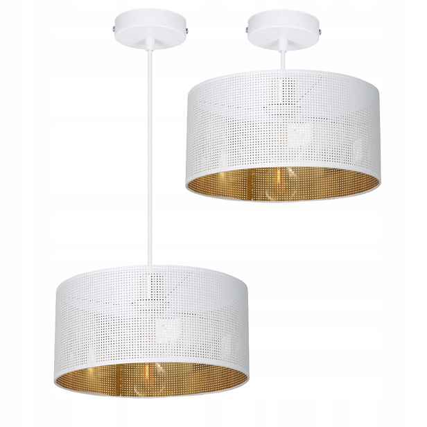Závěsná Stropní Lampa S Ažurovým Stínítkem, Díry, Zlatá, E27 30 CM