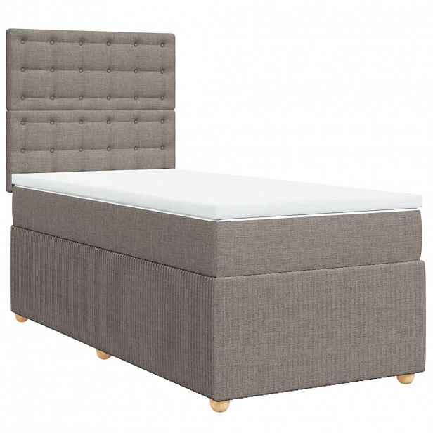 vidaXL Box spring postel s matrací taupe 100 x 200 cm textil