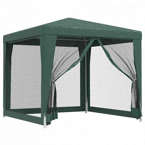 vidaXL Party stan se 4 síťovanými bočnicemi zelený 2,5 x 2,5 m HDPE