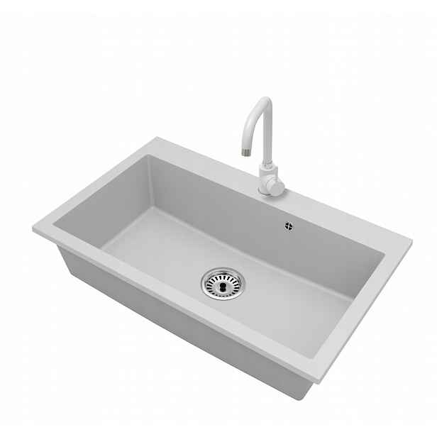 Kuchyňský granitový dřez Jednokomorový Elite 80 Baterie Sifon Chrom