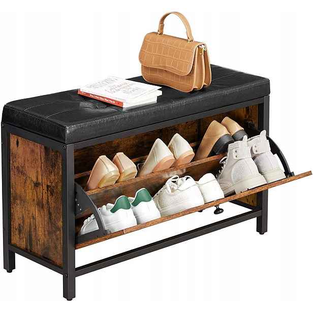 Botník s sedákem Loft hnědá 80 cm lavička